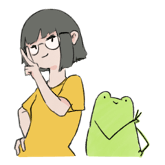 Frog Girl Kawaii Sticker