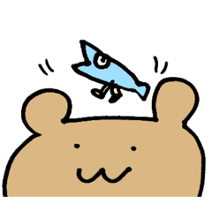 The cute bear and the mysterious fish!