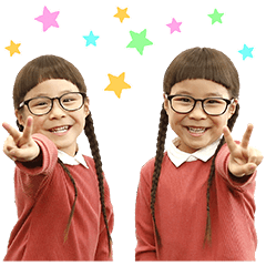 린카와 안나: 쌍둥이 팝업 스티커