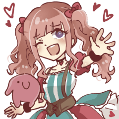 pink twintail girl sticker