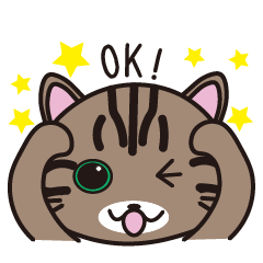 キジトラ猫のイラストスタンプ