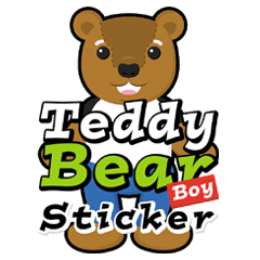 teddy bear boy sticker