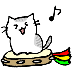 猫と打楽器♪ゆるスタンプ