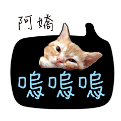 阿嬌姓名貼小橘貓拿鐵拉花可愛黃貓咪對話框