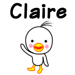 Claire name sticker(Bird boy)