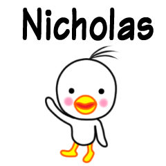 Nicholas name sticker(Bird boy)