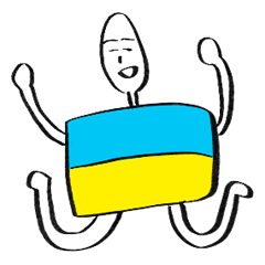Ukraine Flag man