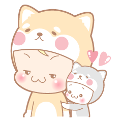 Baby and Bunny : Shiba Inu