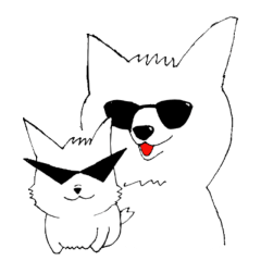 two dogs with sunglasses!