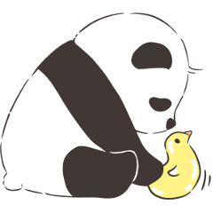 Daily use stamp of child panda Ponpon.