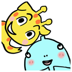 funny friends giraffe and merman