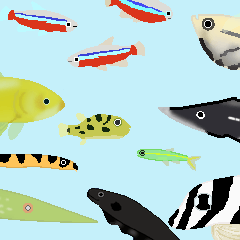 Many kinds of freshwater fish