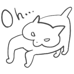 white cat's english sticker