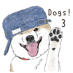 Dog's heartwarming Sticker3, Shiba-inu.