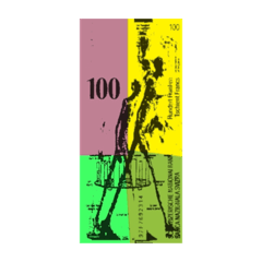 SWISS $100 FRANKEN POP ART STICKERS 1
