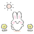 The white bunny stickers summer