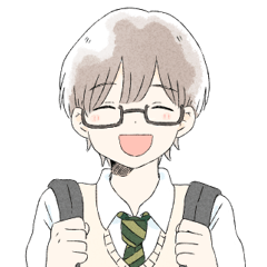 Boy with glasses sticker