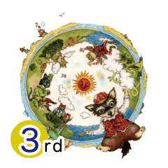 D. Araki's back earth character stamp 3