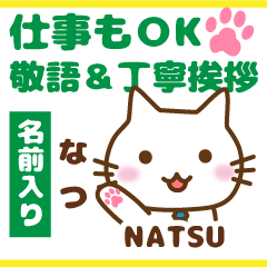 NATSU:Polite greetings.Animal Cat