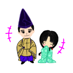 a feudal lord and princess sticker