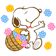스누피 애니메이션 스티커: 따뜻한 봄날