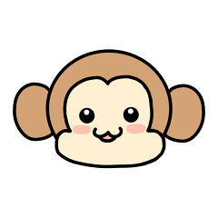 お猿のスタンプ 1