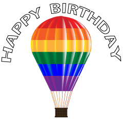 Happy birthday from colorful balloons