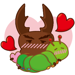 Lazy caterpillar and bodybuilding beetle
