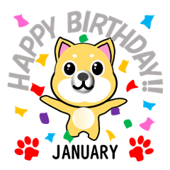 Japanese dog happy birthday JANUARY