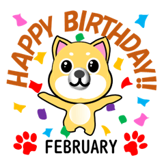 Japanese dog happy birthday FEBRUARY