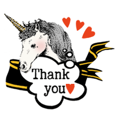 Kawaii unicorn English greetings