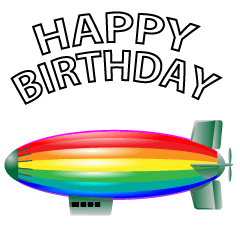 Happy birthday from colorful airships