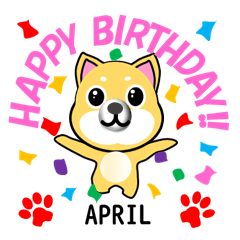 Japanese dog happy birthday APRIL