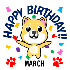 Japanese dog happy birthday MARCH