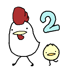 Animation chicken sticker 2 (Korean)
