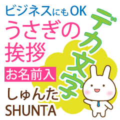 SHUNTA: Polite rabbit. Big letters.