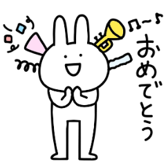 Surreal rabbit celebration sticker