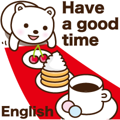 Cheerful polar bear in English 3