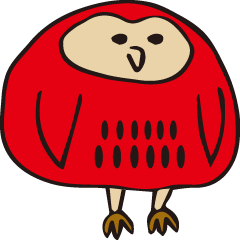 Daruma owl Akadaru