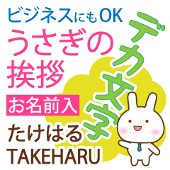 TAKEHARU: Polite rabbit. Big letters.