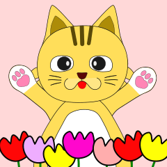 Animated sticker MOFUPOKO is a cute cat.