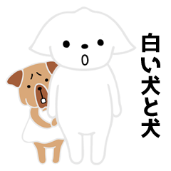 White dog & dog