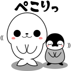 The some baby seals with penguin 3!(JPN)