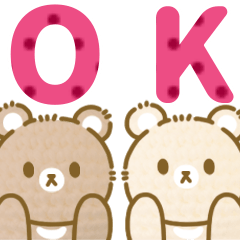Daily use bear sticker with huge letters