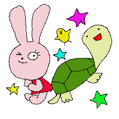 cute rabbits, turtles and chicks
