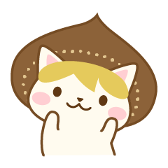 밤나무 색 모자와 귀여운 고양이