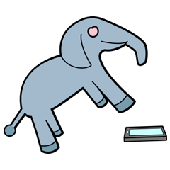 An elephant destroying a smartphone