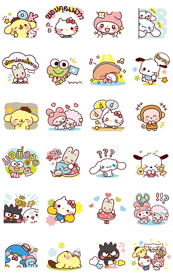 【泰文版】SANRIO CHARACTERS4 (Cartoons)_LINE 官方貼圖_就是愛LINE-貼圖代購網| 買貼圖便宜又方便!