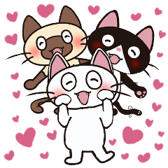 Daily usable Sticker of 3 cats.