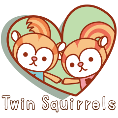 Sticker of Twin squirrels